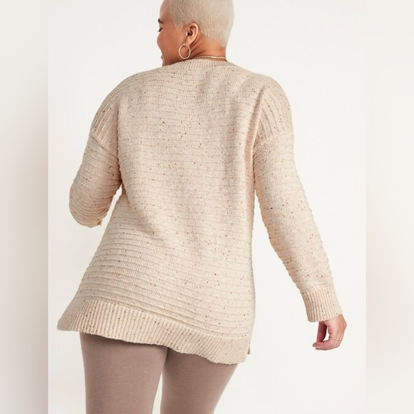 NWT! Old Navy Speckled Textured Rib-Knit Cream Cotton Tunic Sweater. Size 2x! - Picture 2 of 16